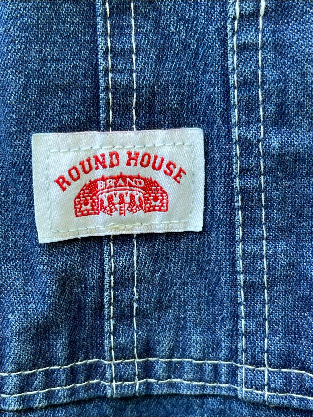 Round House Stone Washed Denim Overalls 42X30 Unisex - Picture 3 of 11